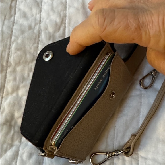 Tan Leather Cross Body I Phone 15pro Case with Strap AND a Clear phone case. - Picture 5 of 9